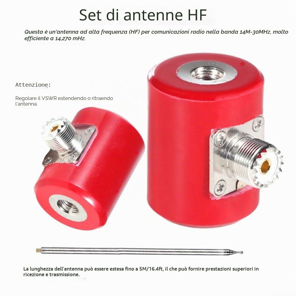 Antenna Allungabile HF 5 6M/18 di Acciaio Inossidabile per Comunicazione Migliorata