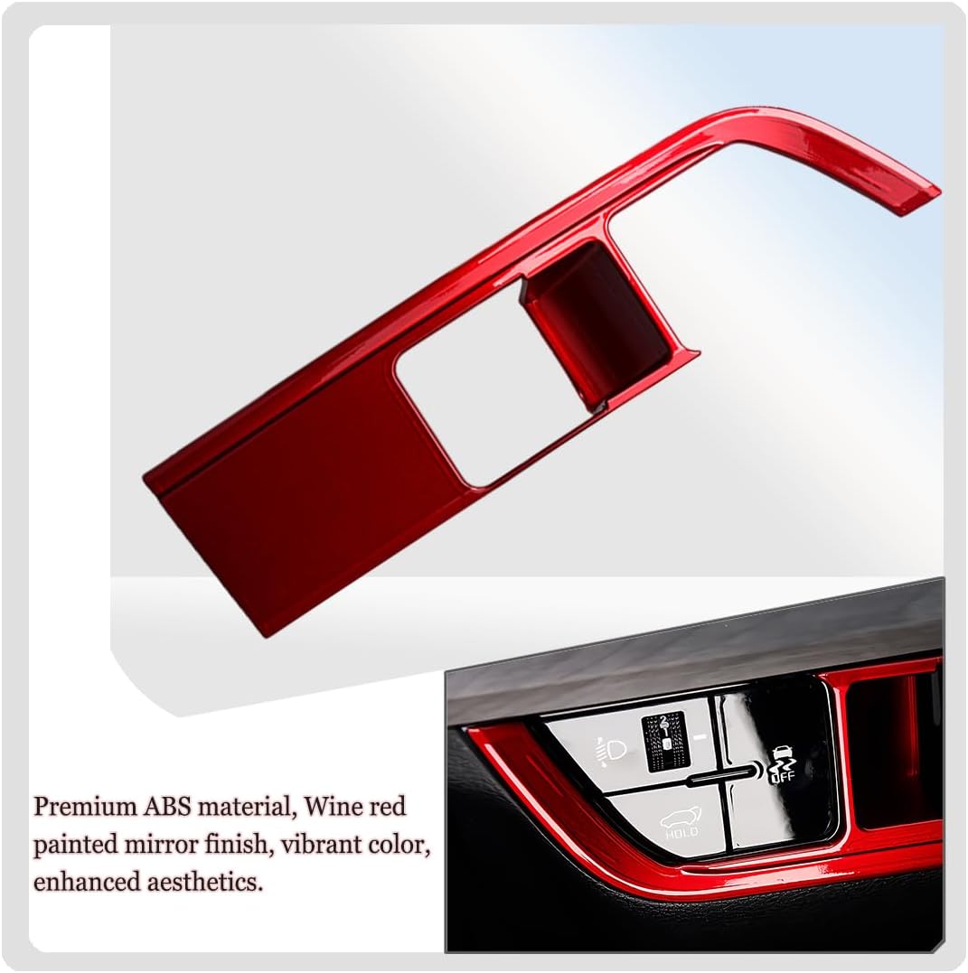 MUXEE Headlight Switch Cover，for Kia Sportage 2023 2024 2025，Car Headlight Switch Buttons Panel Cover Trim - Wine Red Sport Interior Set Accessories