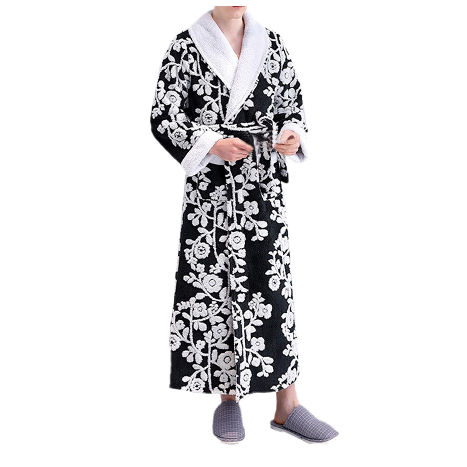 Generico Pigiama Uomo Invernale Pigiama Pile Uomo Invernale Basic e Comodo Inverno con Tasche Caldo Indossabile Fuori Casa Set Completo per