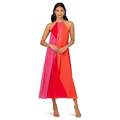 Adrianna Papell Color Block Chiffon Dress Women