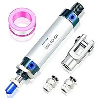 Vista 44 de TAILONZ PNEUMATIC Cilindro de Aire de 16mm Orificio 25mm Carrera de Doble Acción con Conector Y y 2 Piezas de Conexión de 6mm MAL16x25