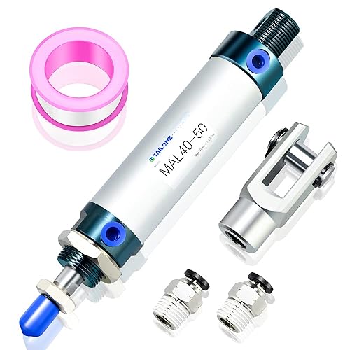 Miniatura 100 de TAILONZ PNEUMATIC Cilindro de aire de carrera de 1.260 in de diámetro de 1.969 in de doble acción con conector en Y y 2 piezas de ajuste de 0.315 in