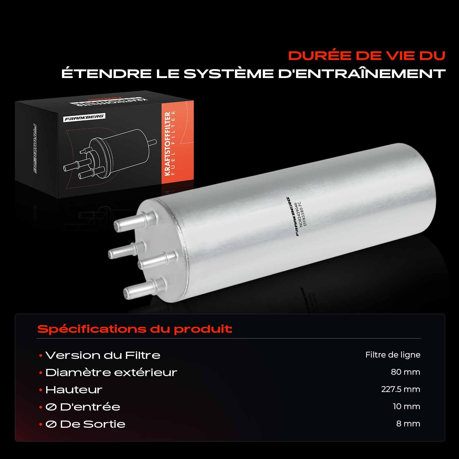 Frankberg Filtre à carburant Filtre à gazole 7H0127401A