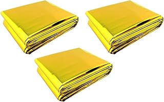 3 Stück Aluminiumfoliendecken Notfalldecke mit Wärmeisolierung und Leichtem Gewicht Doppelseitig Gold und Silber für Outdoor Erkundungen und Notfälle Zufällige Zufällige Farbe