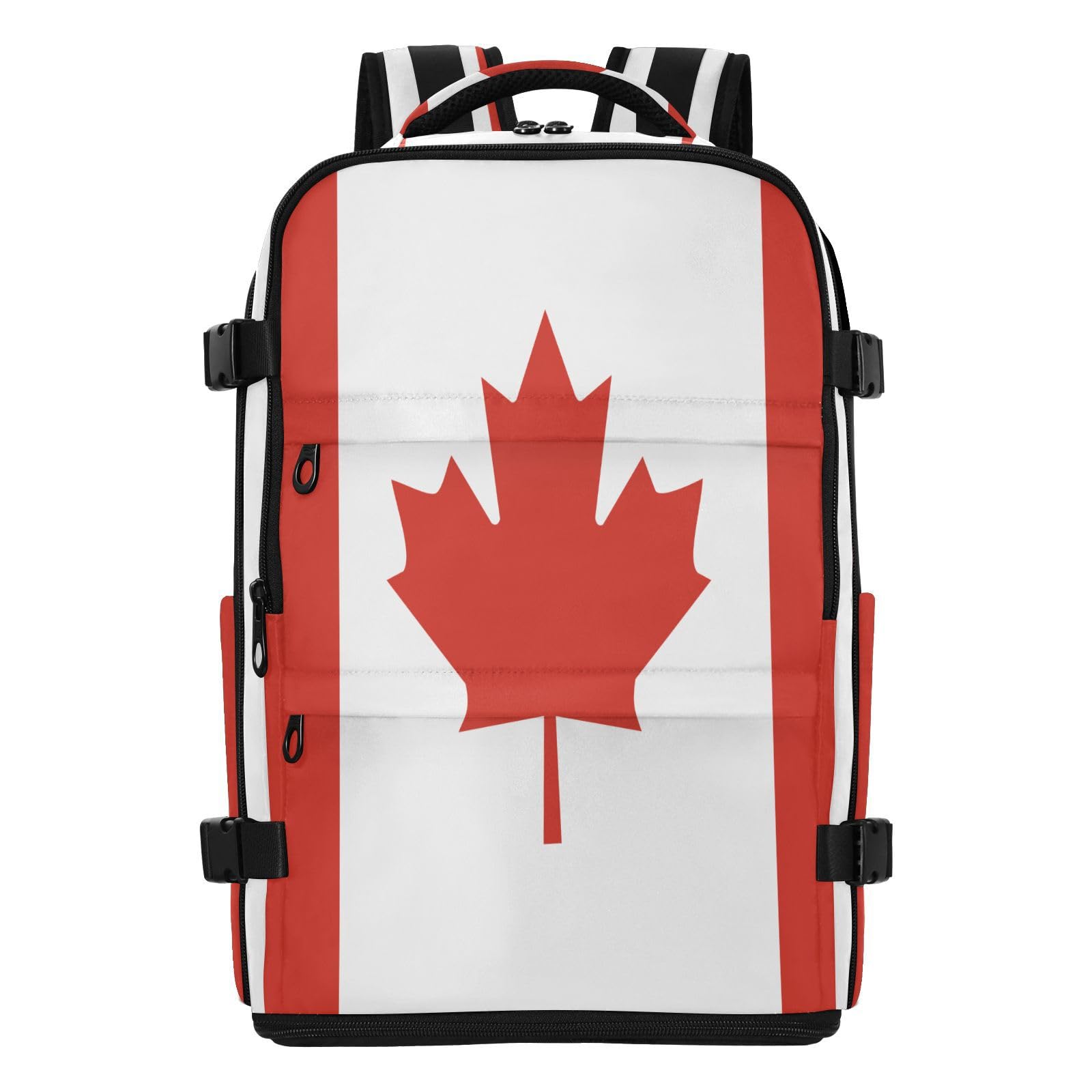 GuoChe Zaino in tessuto twill per laptop da 16 pollici con spallacci regolabili per studenti universitari, Bandiera nazionale del Canada, One Size, Zaini multiuso di base