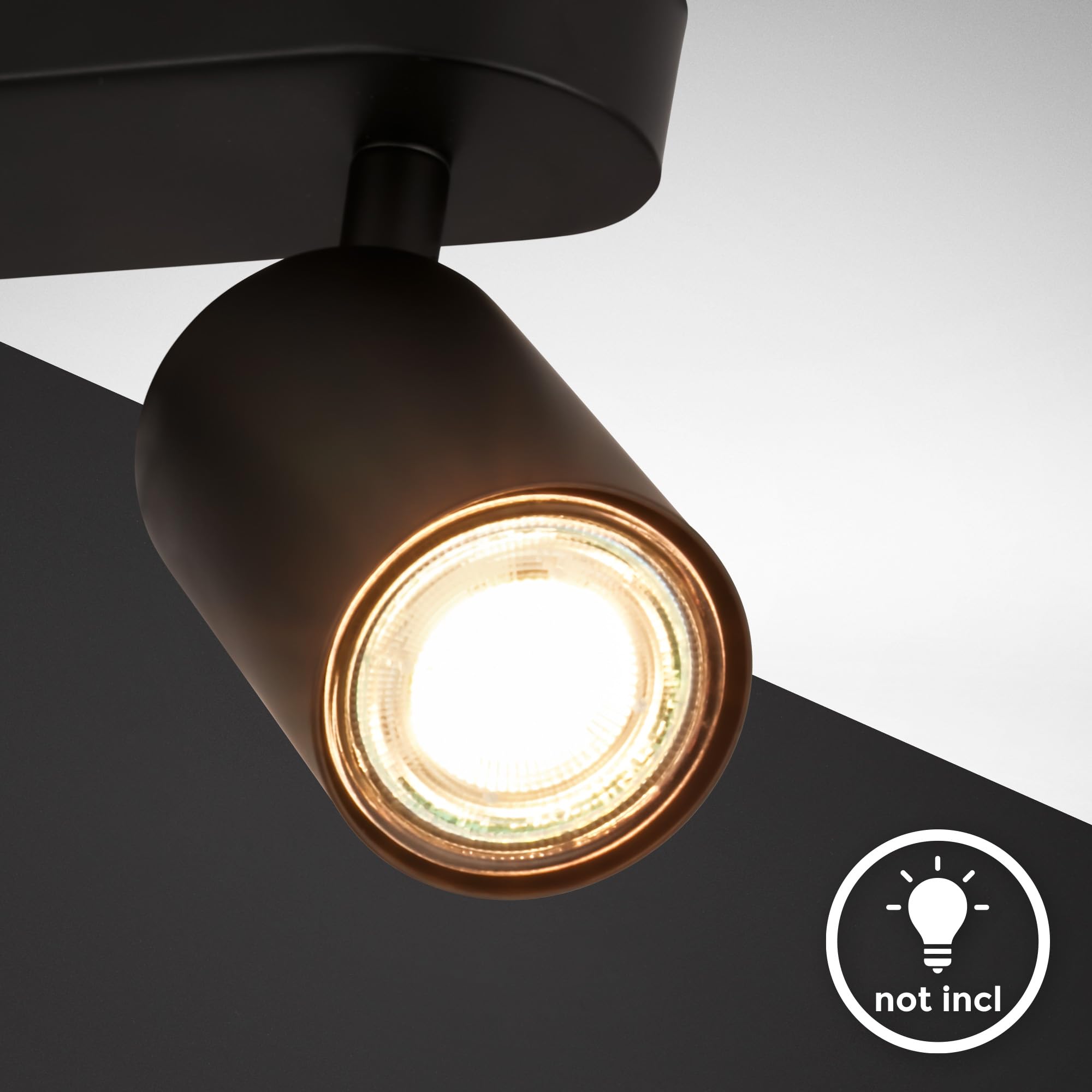 B.K.Licht - Lámpara de techo 3 luces, Metal Negro, GU10 máx 3x9W, 60x90x390mm, Sin Bombillas, IP20, Diseño Industrial, Iluminación Interior Ajustable