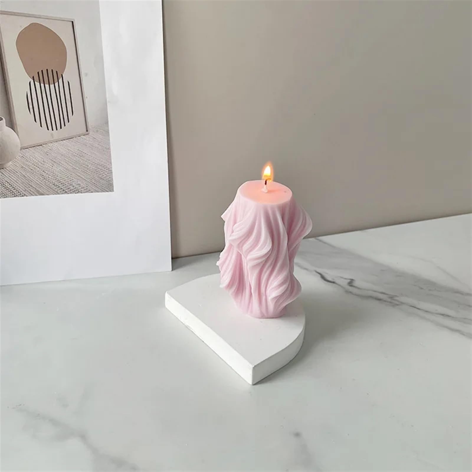 Moule à Bougie en Silicone, Forme géométrique irrégulière, Bande rotative, Vague cylindrique, Grande Coquille, Feuille, Moule en Acrylique, Moule à Savon(L)