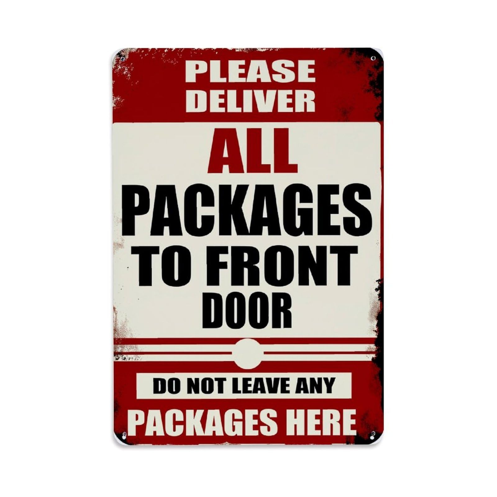 Jdfenggu Vintage Please Deliver All Packages To Front Door Do Not Leave Any Packages Here Retro Metal Tin Sign, Decor Art Poster For Bar, Home, Man Cave, Kitchen, Laundry Room Gift 8X12inch