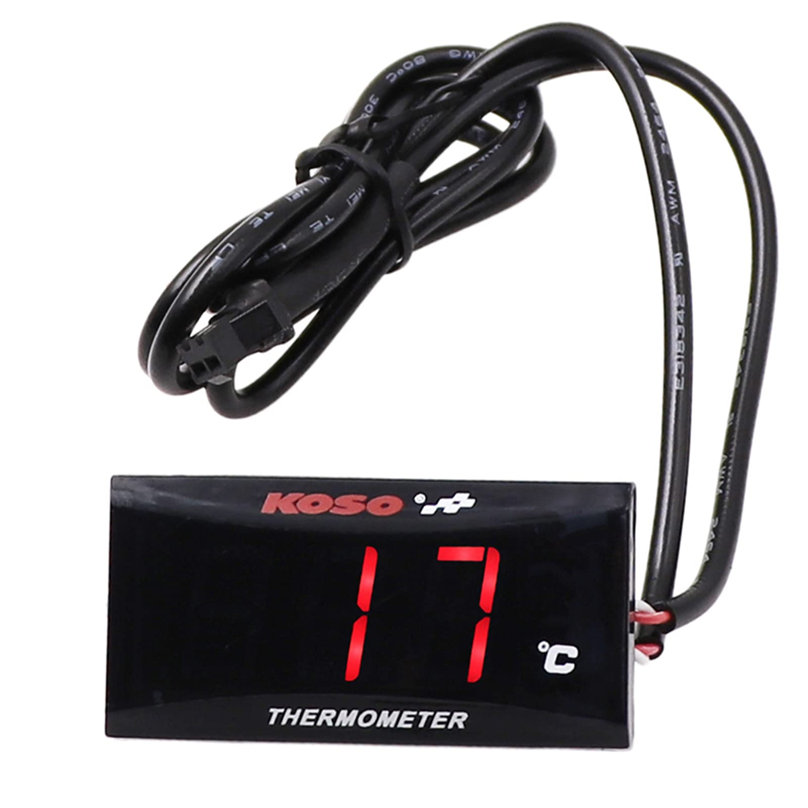 Instruments de thermomètre de moto universel affichage numérique capteur de température avec sonde en métal température de l'eau plus adaptateur de capteur de compteur (18mm)