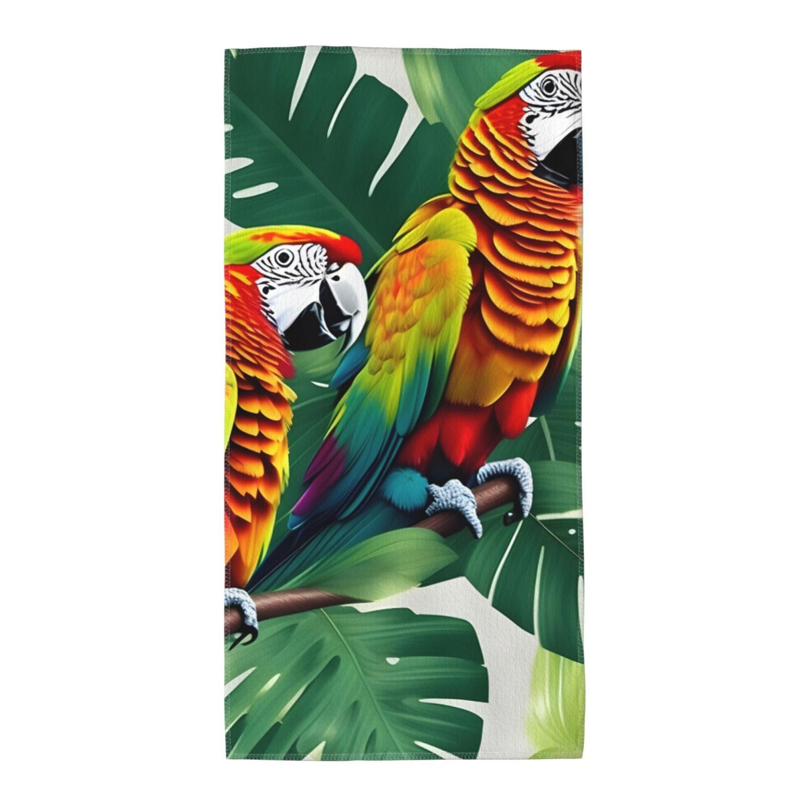 JBJGKHLP Tropical Flower Leaf Parrot Print Adults Extra Long Beach Towel Soft Absorbent Quick-Dry Gym Swimming Running Yoga