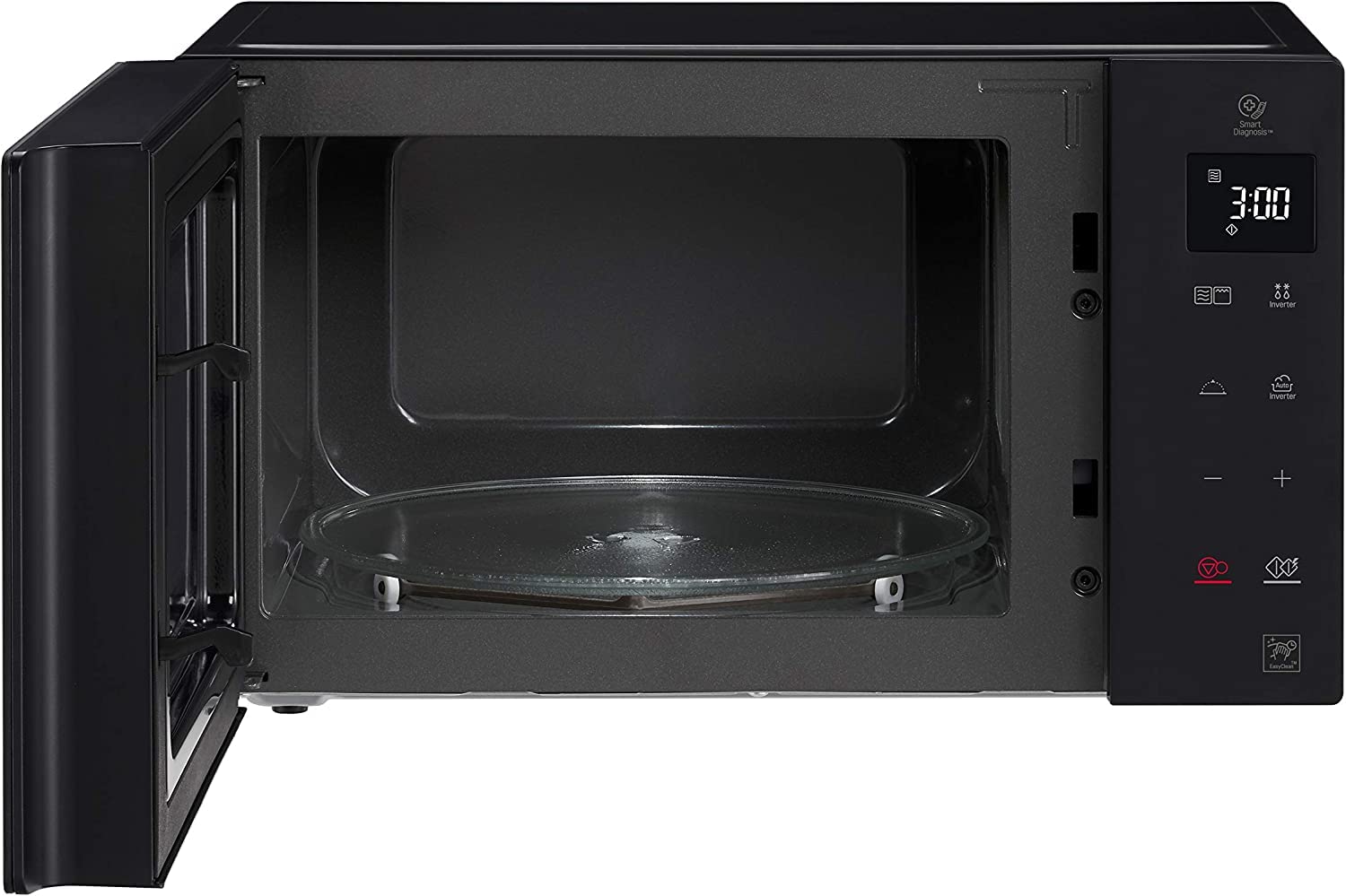 LG MH6535GDS Forno Microonde Smart Inverter con Grill al Quarzo, 25 Litri, 1000 W, Programmi Automatici, Livelli di Potenza Regolabili, Cottura a Vapore - Nero