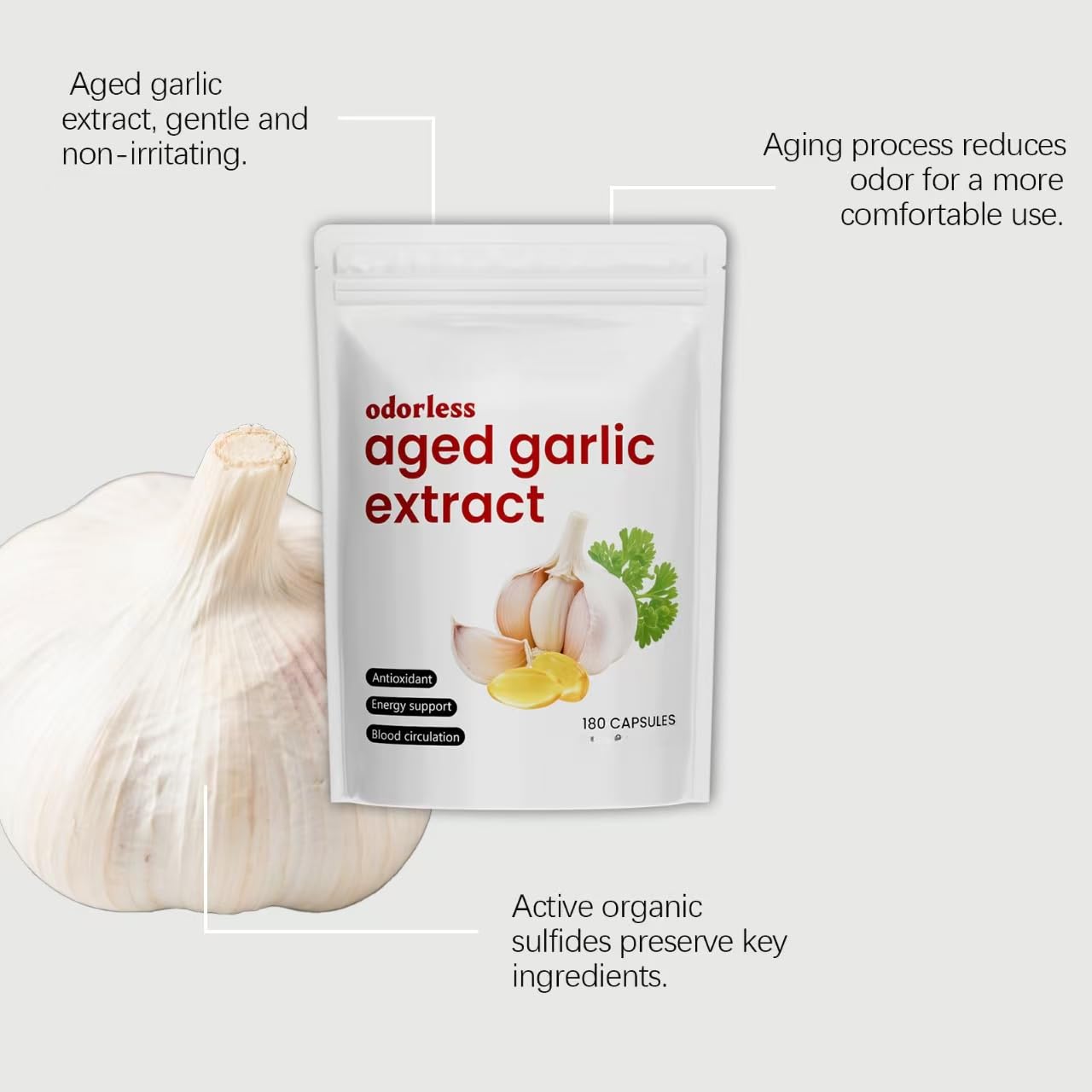 Estratto di aglio invecchiato 7500 mg, supporto antiossidante,1PCS