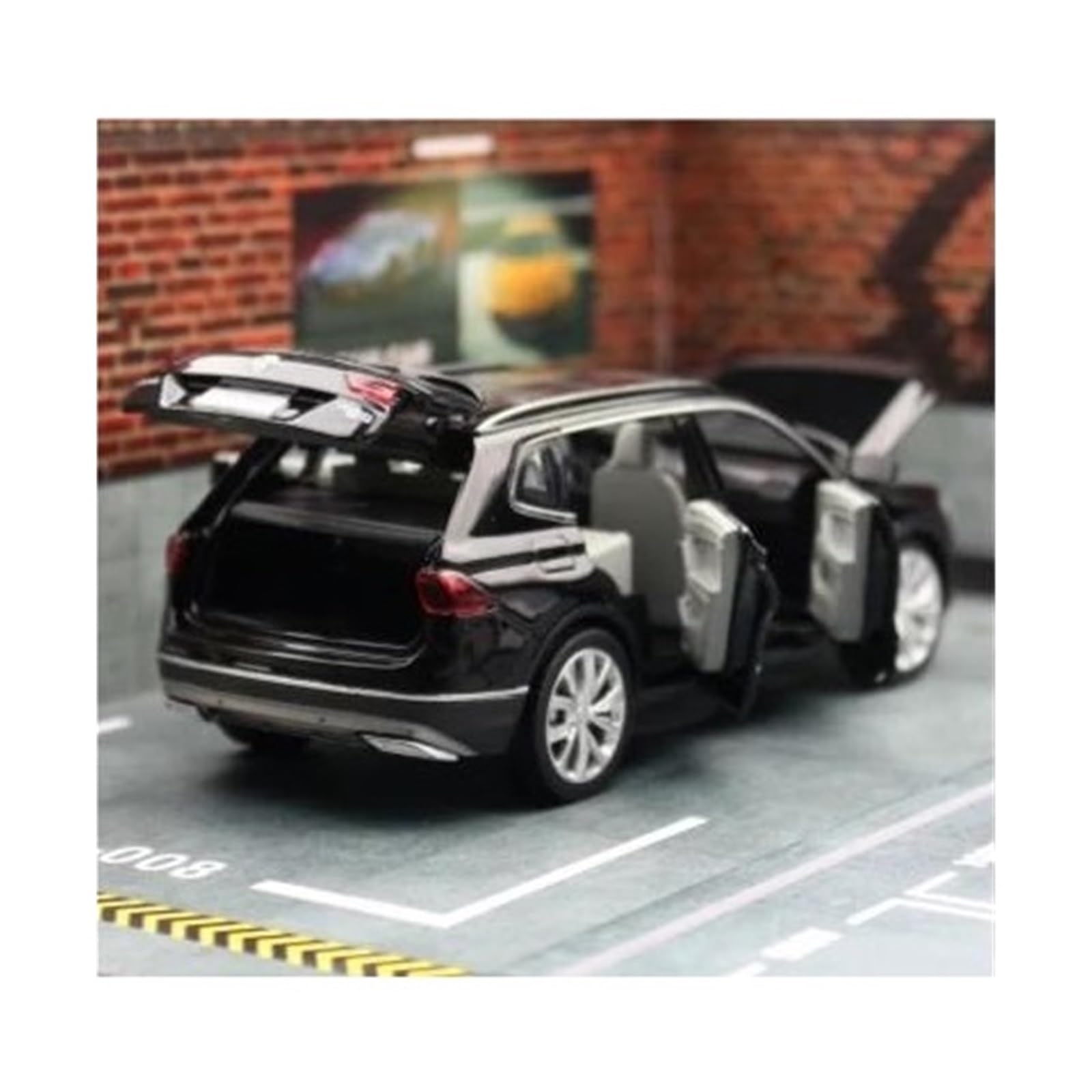 Auto Modell im Maßstab 1/32 for Tiguan L SUV Legierung Druckguss-Automodell Kollektion Souvenir Display Automodell Geeignet für Ausstellung(White)