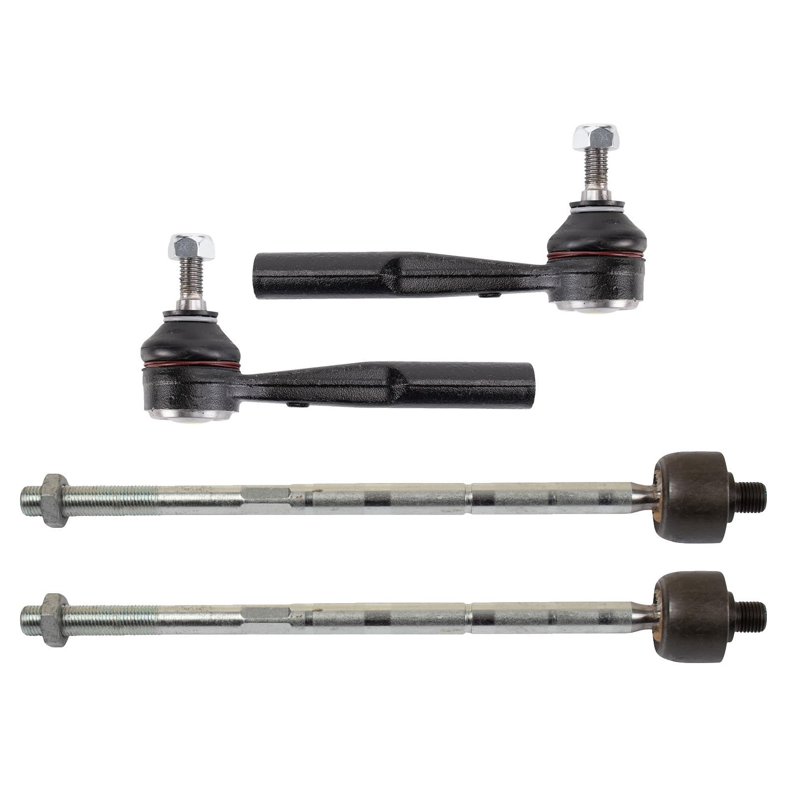 TRQ Front Inner and Outer Tie Rod Set 4 Piece Compatible with 2016-20 Fiat 500X 15-18 Jeep Renegade