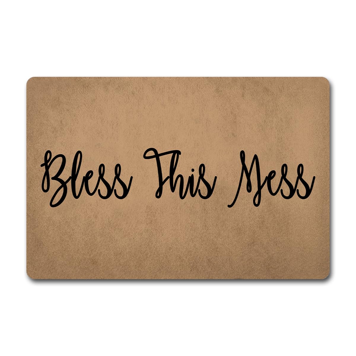 Funny Welcome Doormats for Entrance Way Indoor Bless This Mess Personalized Kitchen Rugs and Mats with Anti-Slip Rubber Back Novelty Gift Mat(23.7 X 15.9 in) House Warming Gift Doormat