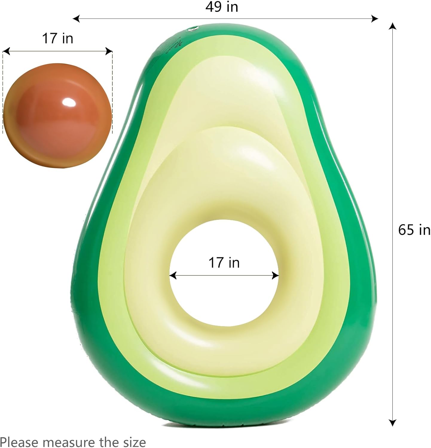 Jasonwell Inflatable Avocado Pool Float Floatie with Ball Water Fun Large Blow Up Summer Beach Swimming Floaty Party Toys Lounge Raft for Adults (XL)