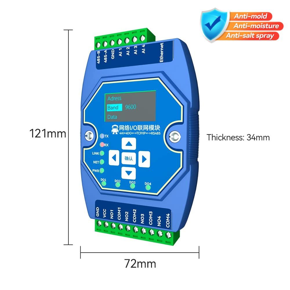 2DI+2AI+4DO ME31-AAAX2240 Modulo di Controllo di Acquisizione di Rete I/O RS485 ModBus Ethernet per Installazione su Guida Industriale Grado 4~20mA