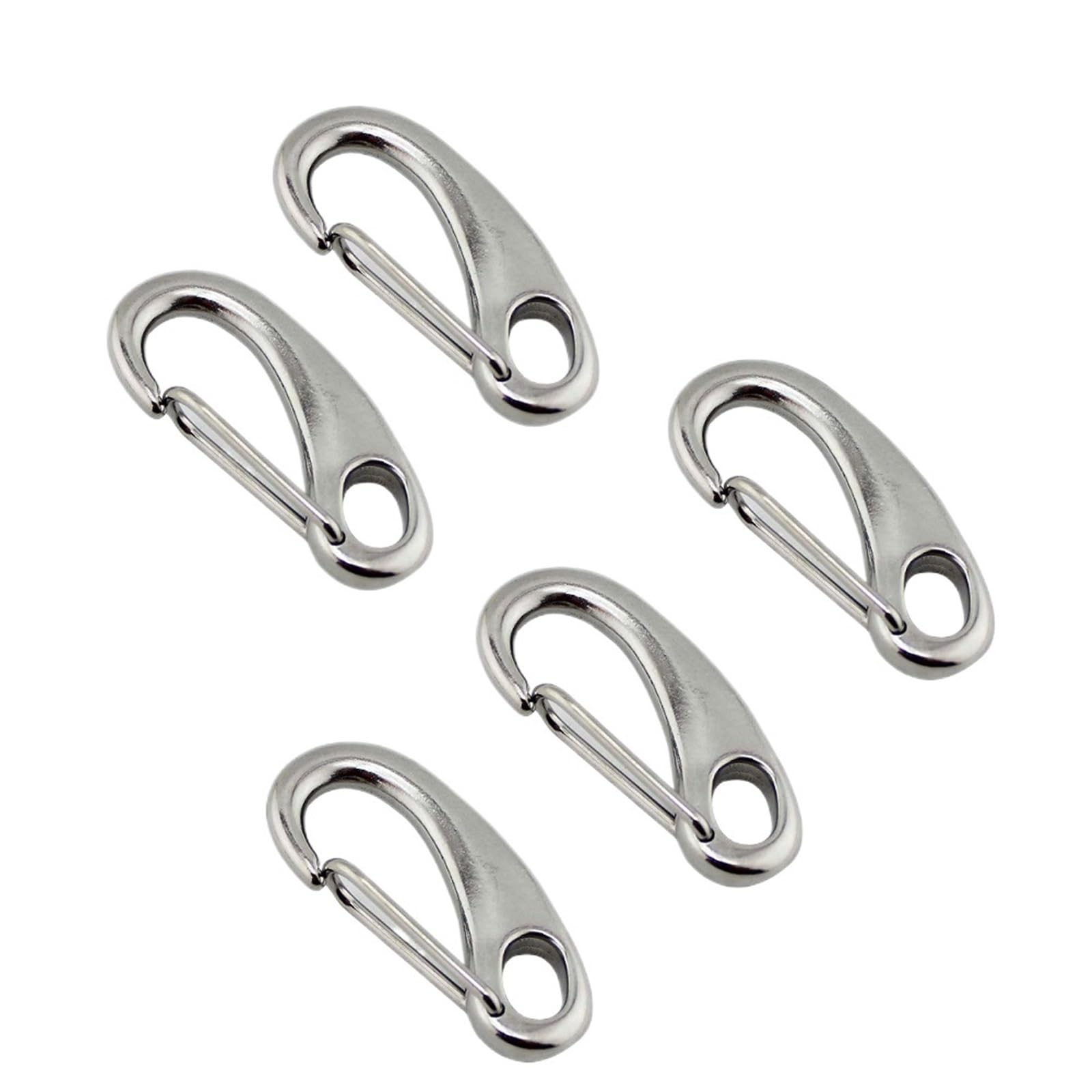 Mousqueton Mousqueton à Ressort en Forme d'œuf en Acier Inoxydable 304, maillon Rapide 40 mm, 50 mm, 70 mm, 100 mm for randonnée, Camping(70mm,5pcs)