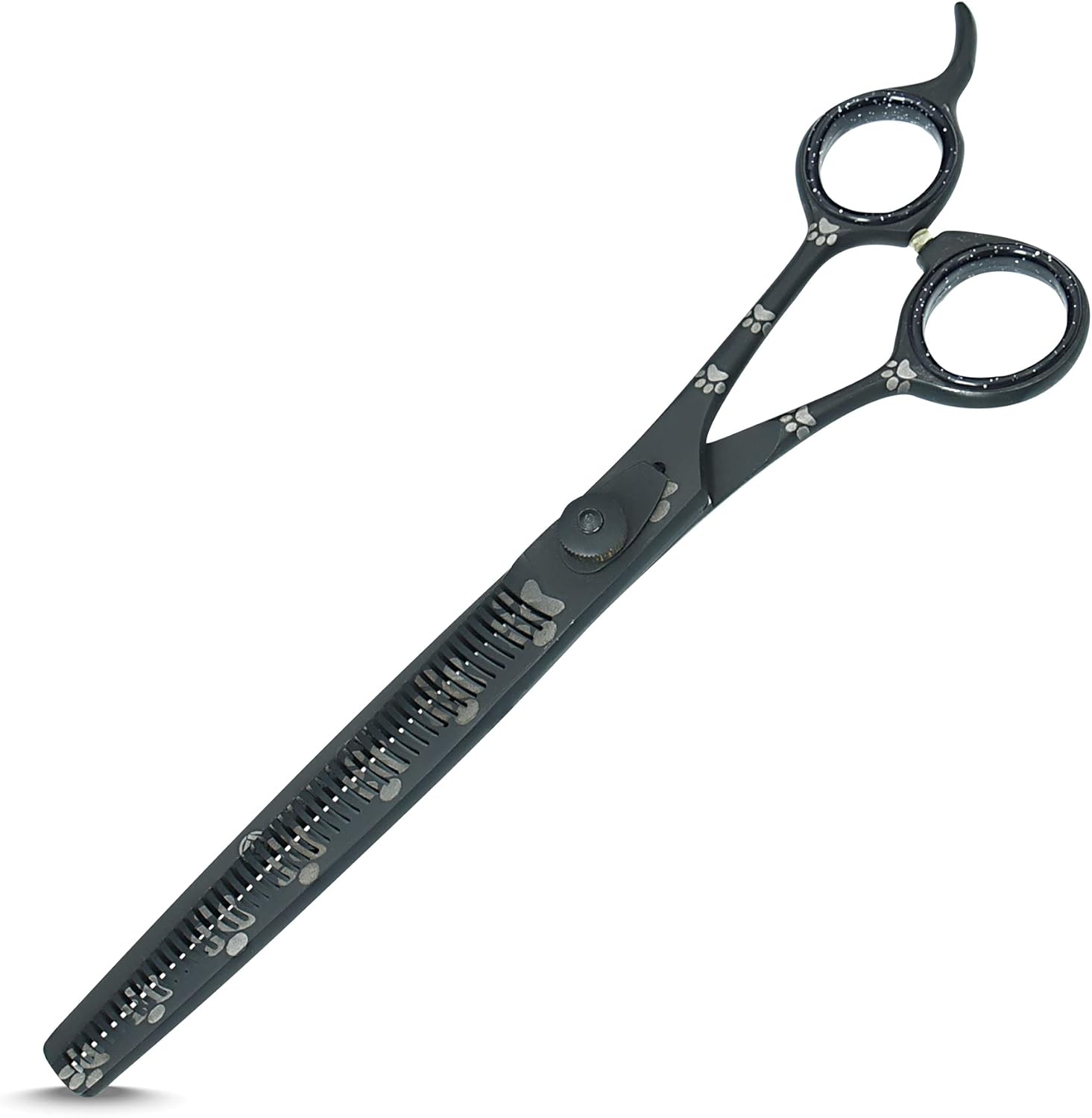 Professional Dog Grooming Thinning Scissors/Blender Shears with Paw Prints for Dogs Cats & Pets (Right Handed, Black - Image 4