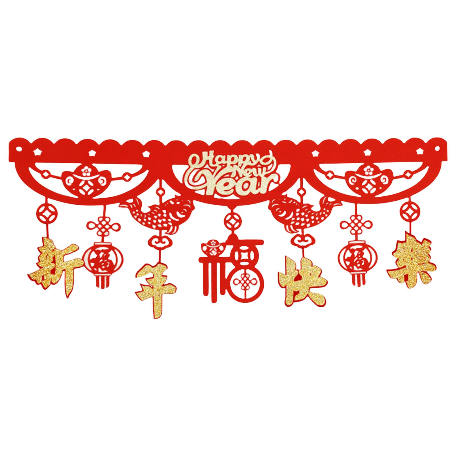 Buxuaaaa Hc032 Hanging Decoration Decorative Garlands Ornament For Event And Gatherings 2025 New Year Colorful Banners Pendant Easy Install Party Decoration