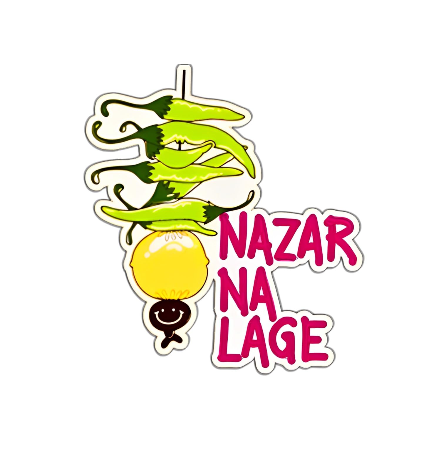 Fridge Magnet Nazar Na Lage with Nimbu Mirchi Magnet Stickers, Perfect for Home and Gifting-image-16