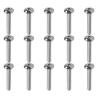 Vista 125 de MroMax Tornillos de máquina M2.0.197 x 0.157 in Tornillos Phillips Cross Truss Head Tornillo 304 Pernos de sujeción de acero inoxidable 15pcs