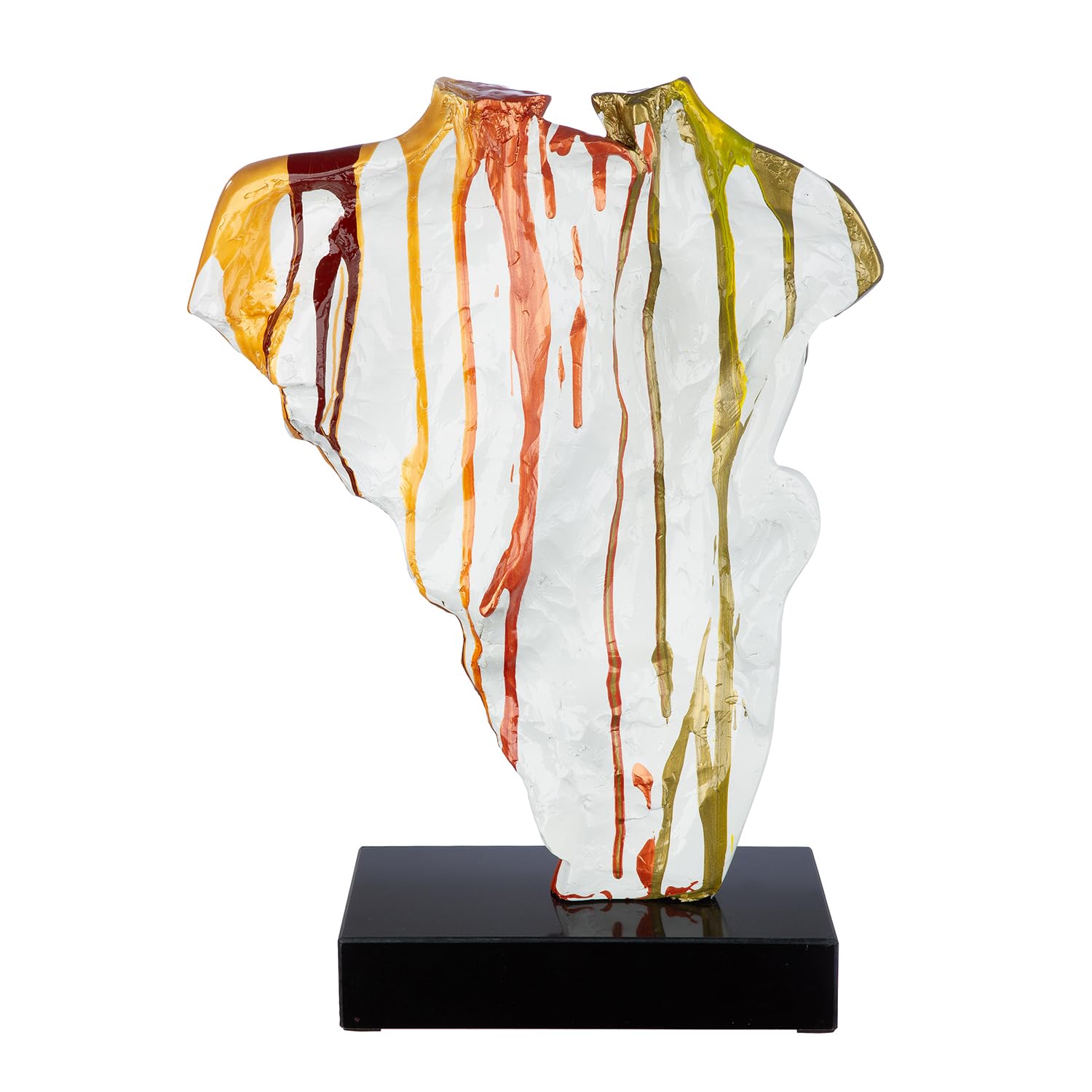 GILDE Coppia Colorata Sculpture en résine synthétique Multicolore Brillant Motif Couple Hauteur 49 cm Largeur 35 cm