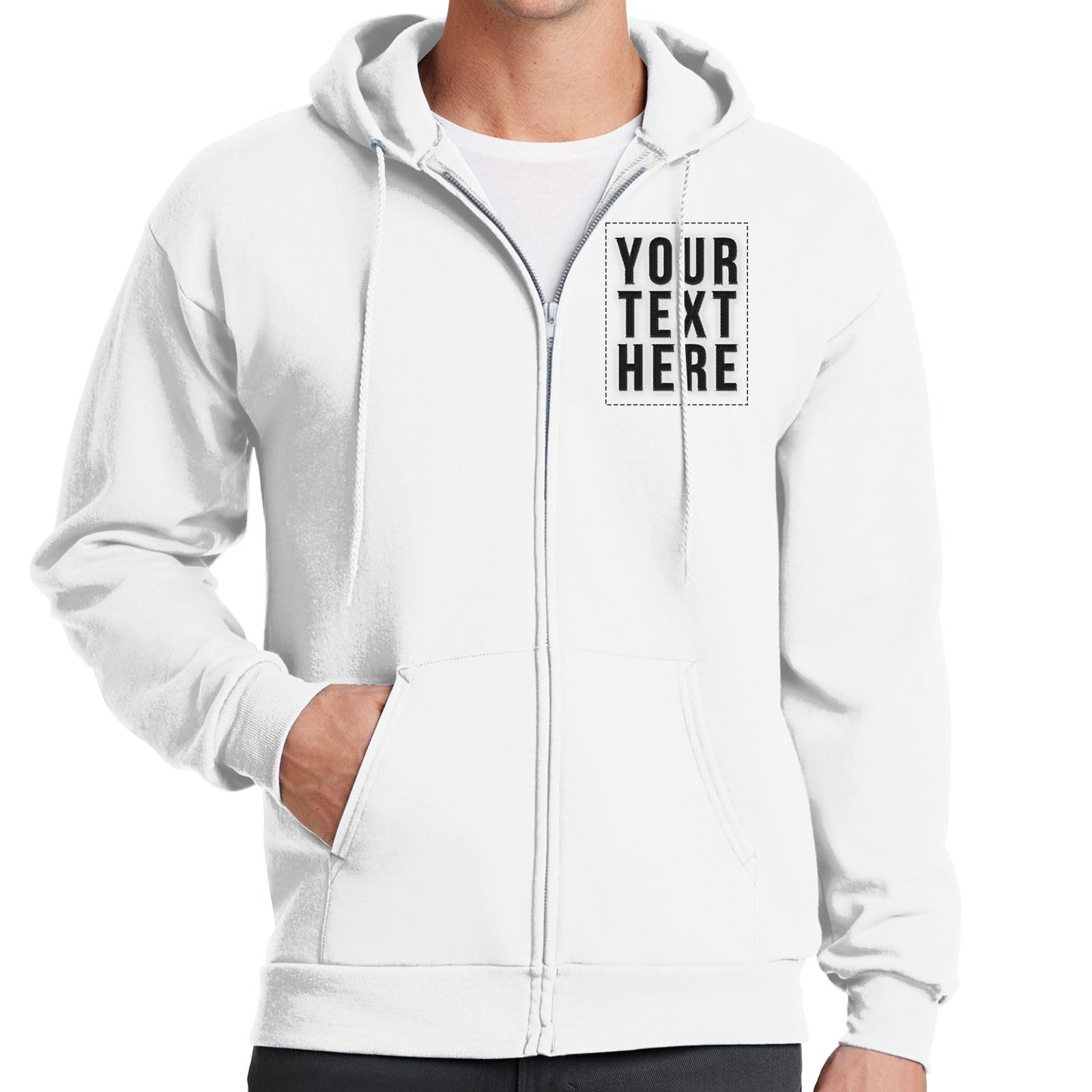 GotPrint Custom Embroidered Zip Up Hoodie | Personalized Embrodiered Zip-Up Hoodies for Men, Women, Design Your Own Jacket
