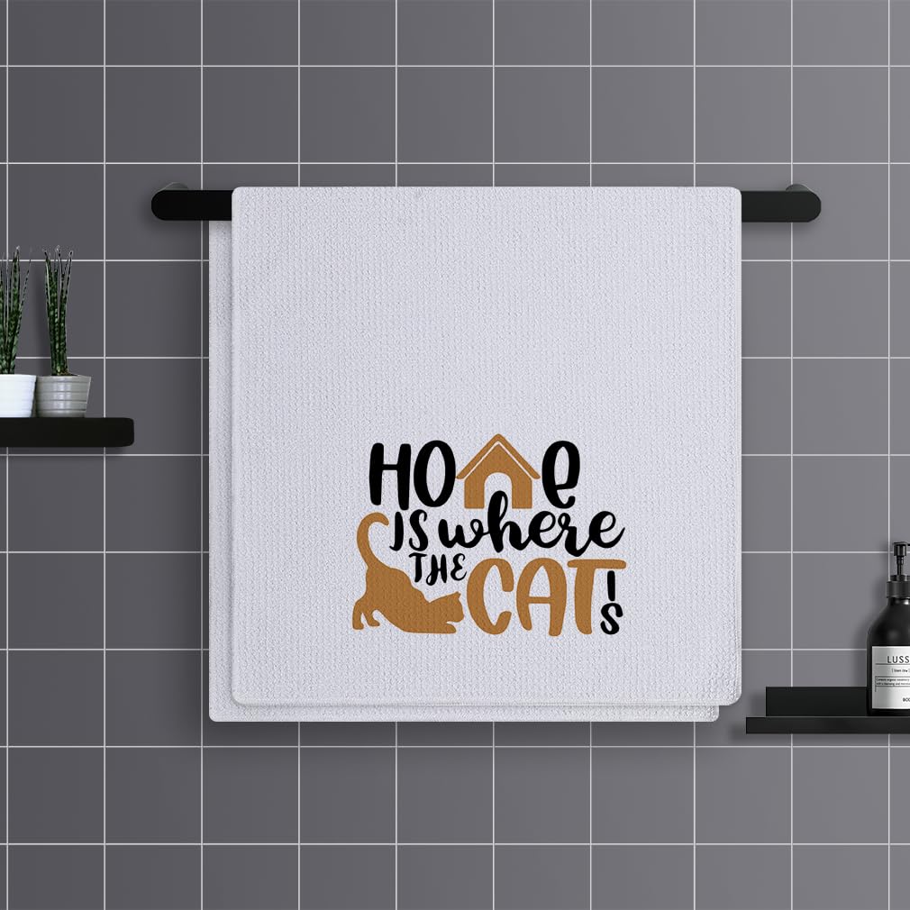 Trapos Cocina Casa De Gatos Marrones Paños de Cocina Suaves y Absorbentes Paños Cocina Reutilizables Trapos de Cocina para Secar Toallas Lavable Toallas de Barra Juego de 4 (40x60cm)