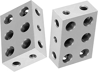 raseparter 1-2-3 Steel-Hardened Precision 123 Blocks, Matched Pair Hardened Steel 11 Holes Precision Machinist Milling, Perpendicularity 0.0001 Inch