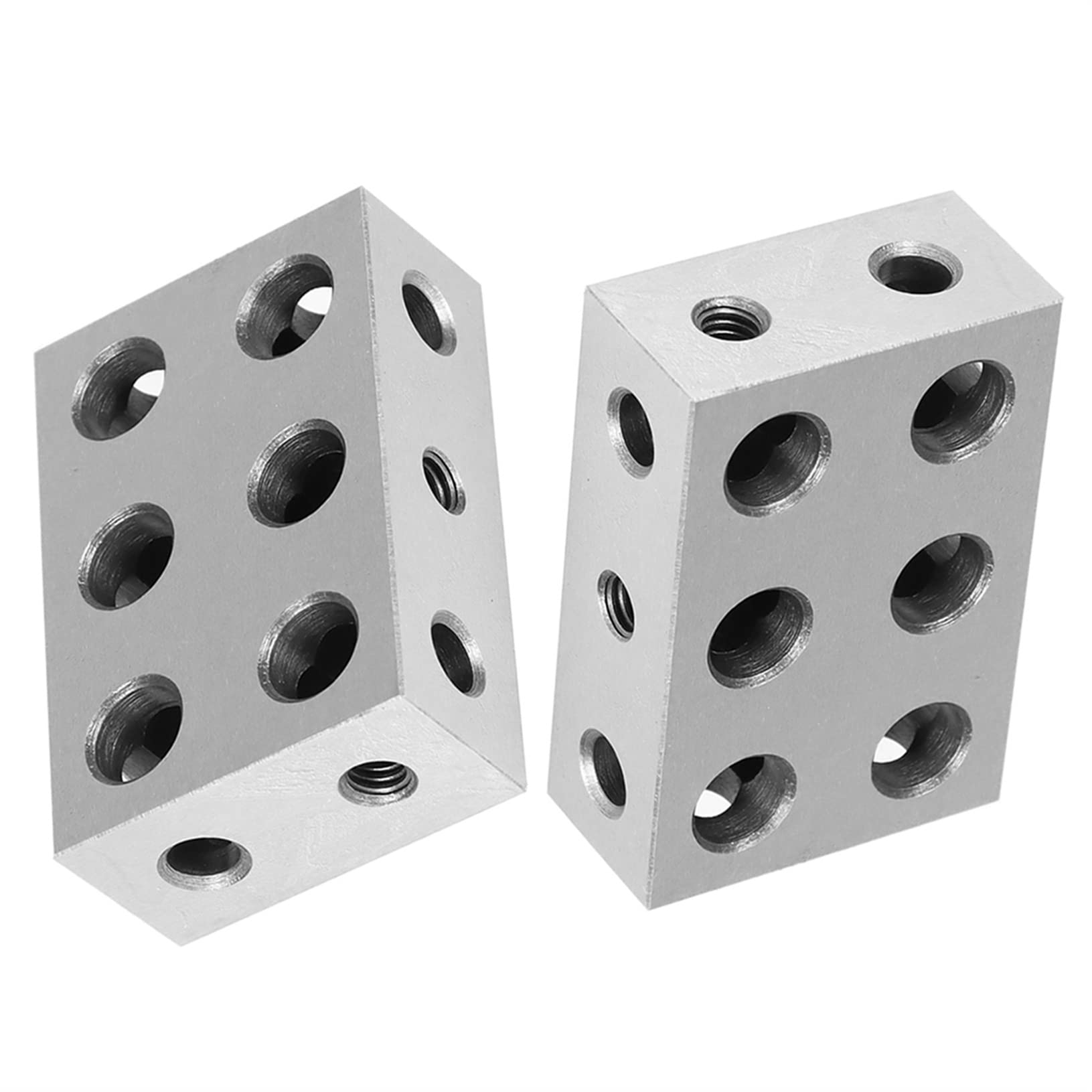 1-2-3 Steel-Hardened Precision 123 Blocks, Matched Pair Hardened Steel 11 Holes Precision Machinist Milling, Perpendicularity 0.0001 Inch-picture-17