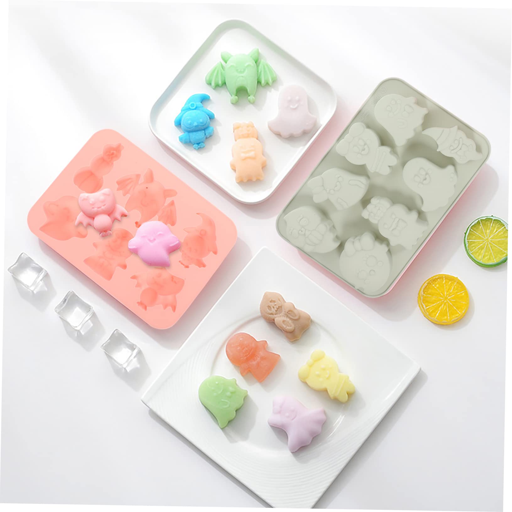 TOPBATHY Lot De 4 Outils De Cuisson Uniques En Silicone Pour Gâteaux Dhalloween Biscuits Fantômes Chocolat Faciles À Nettoyer 2 Pièces X 4