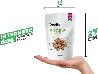Devlip Pink Himalayan SALTED Roasted Pistachios, 500 Grams, Ziplock (Open-Close) Packaging, Vegan, 100% Nutty