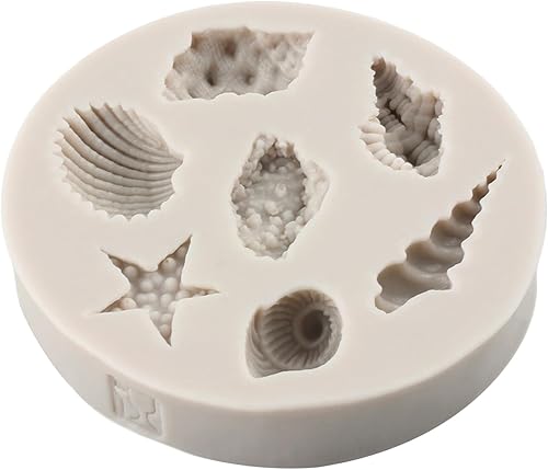 Miniatura 5 de MINFEIDMS Molde de silicona para tartas con temática marina, conchas marinas para decoración de pasteles, decoración de cupcakes, caramelo y goma de