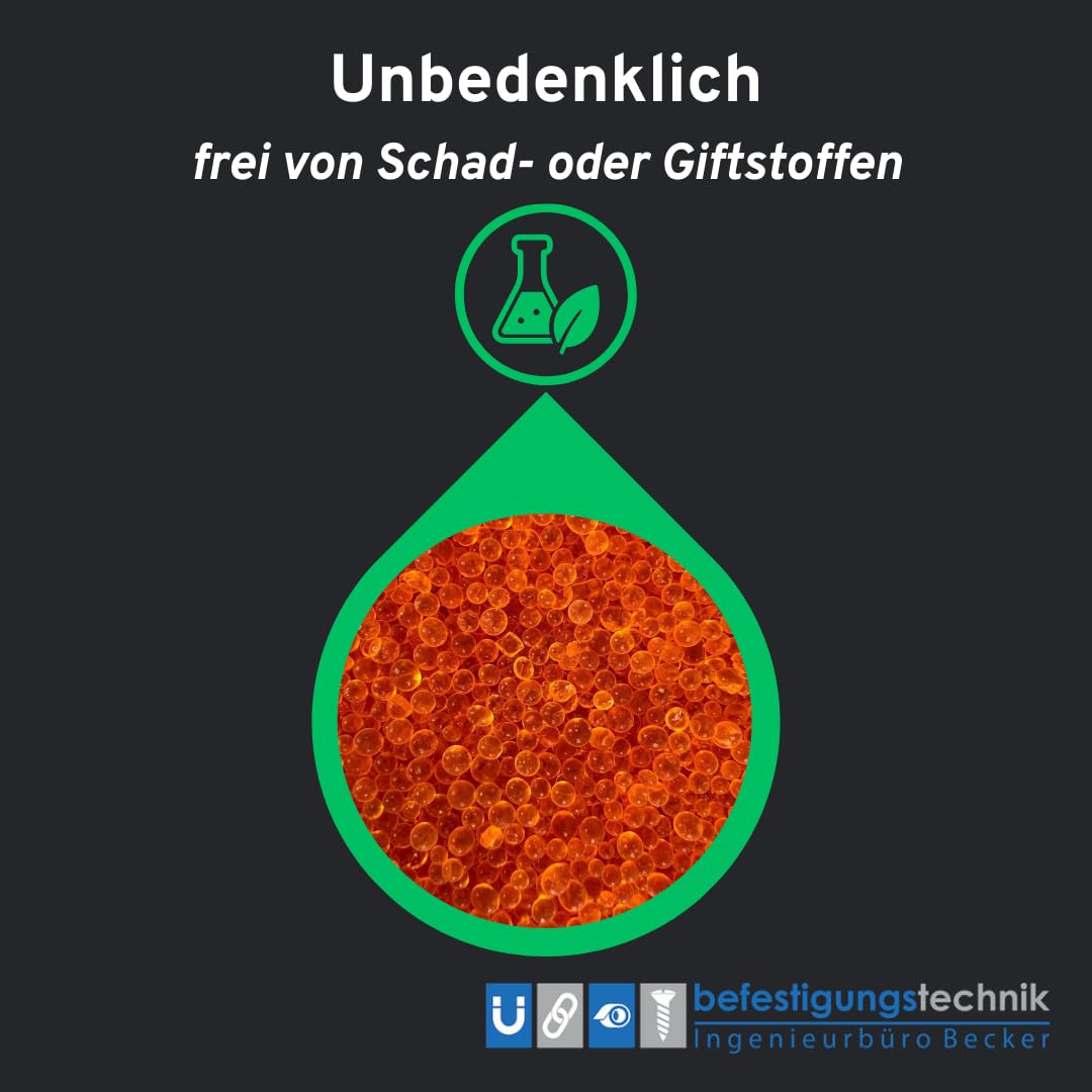 1 kg Silica Gel Orange Trockenmittel Indikator regenerierbar Entfeuchter (1 KG)