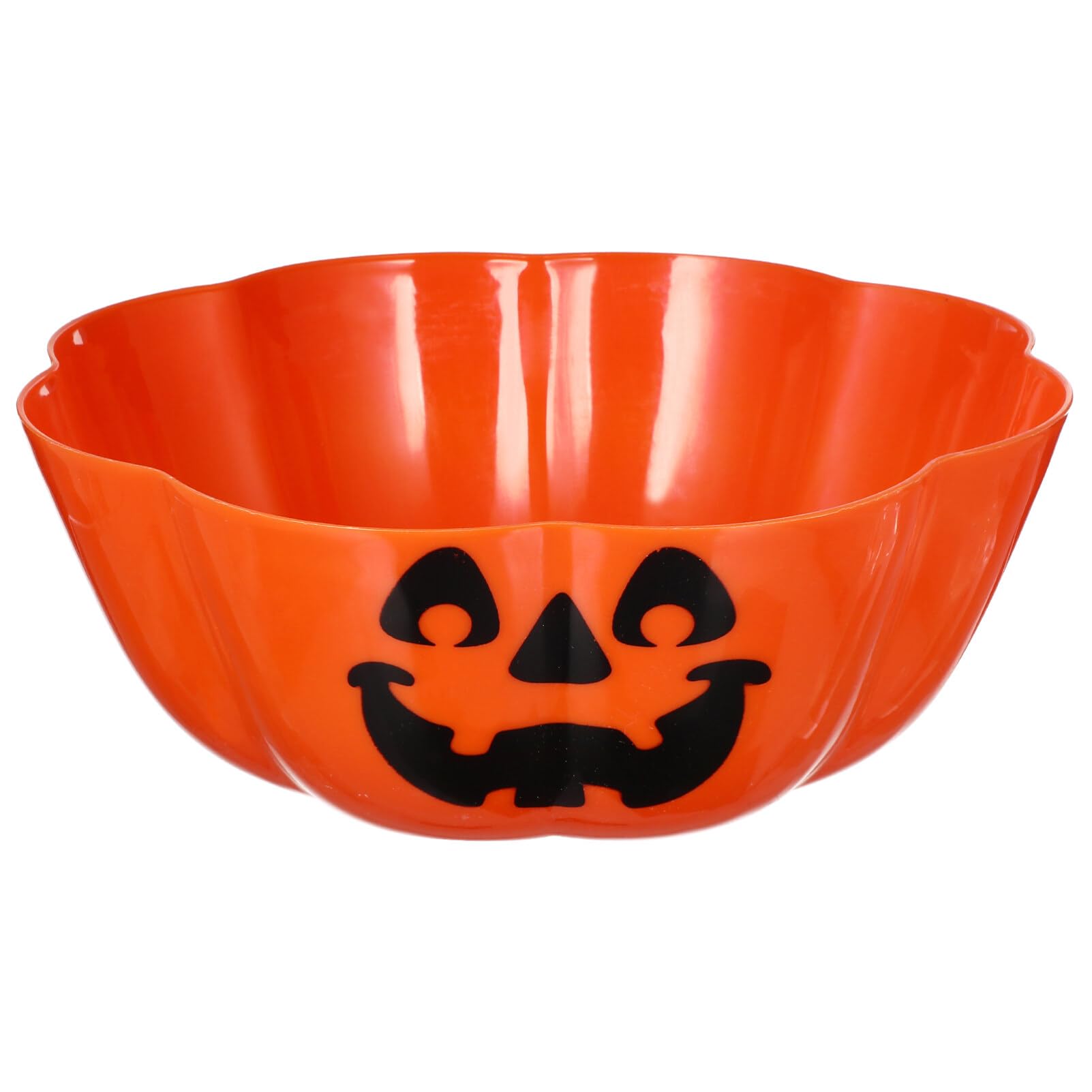 Halloween Candy Bowl Halloween Elements Trick Or Treat Container Plastic Pumpkin Shape Fruit Plate Pumpkin Lamp Pattern Bowl for Fruits Snacks Sugar for Adult (Orange)