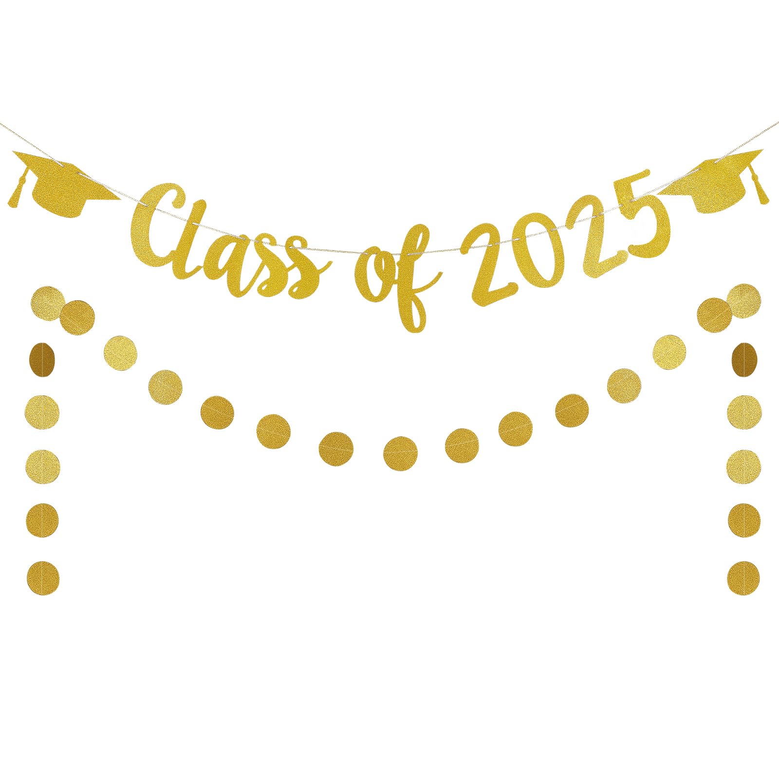 Gold Glitter Class of 2025 Banner Class of 2025 Graduation Decorations, 2025 Graduation Banner Class of 2025 Sign for Gold College Party Decorations 2025