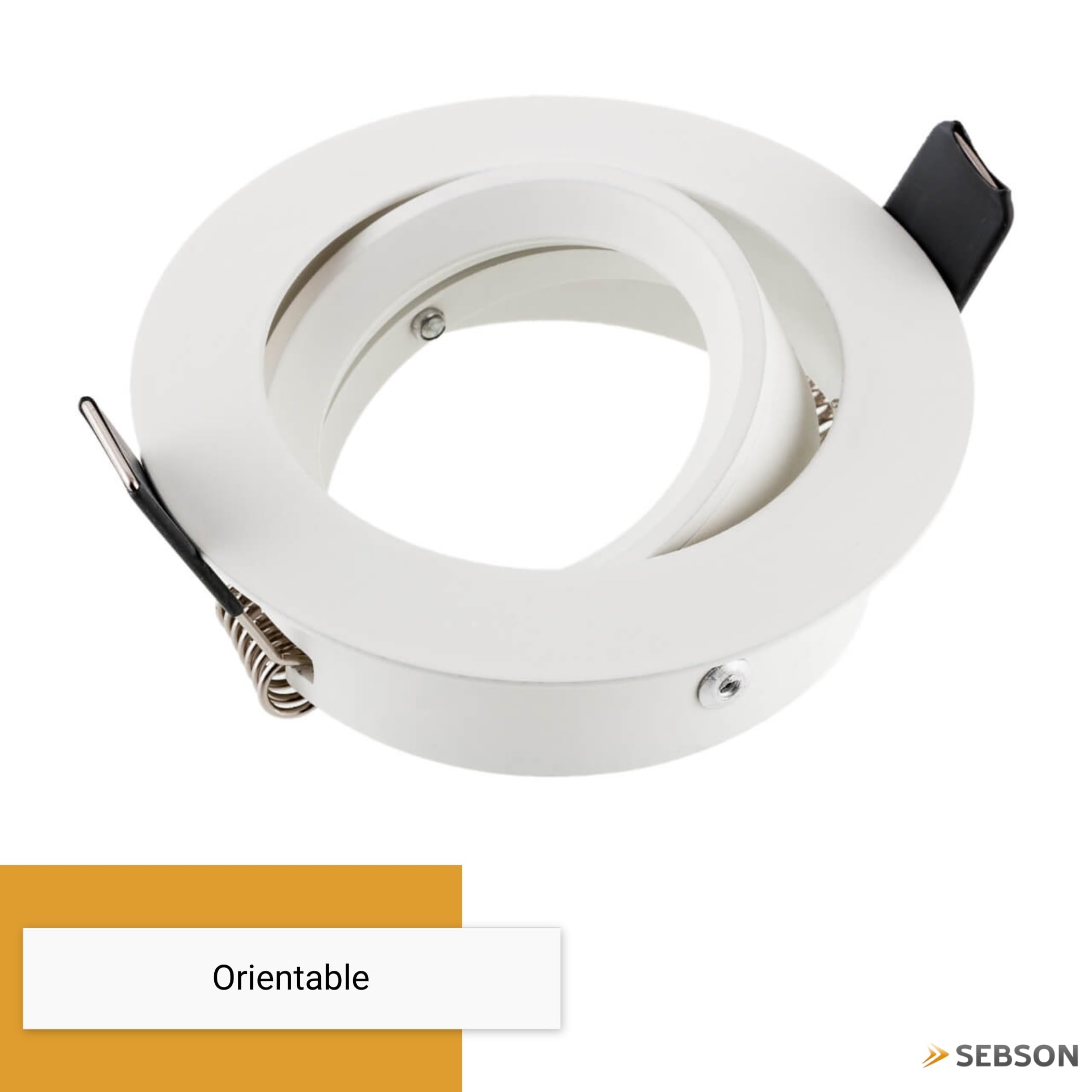 SEBSON Foco Empotrable de Techo con Casquillo GU10 - Set de 12 | Downlight Orientable Ø84mm, Marco para Focos LED o Halógeno 230V, Diámetro Orificio 75mm