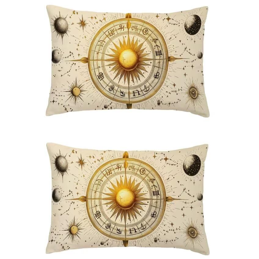 Housse de coussin 50x70cm lin imperméable et taie oreiller déco constellation l-m269