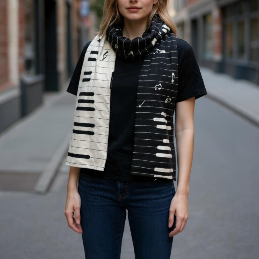 mugesh Schal Tastatur - schönes Geschenk für Musiker