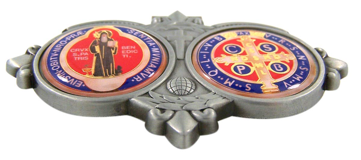 Needzo Full Color Epoxy Saint Benedict Visor Clip, 3 1/8 Inch
