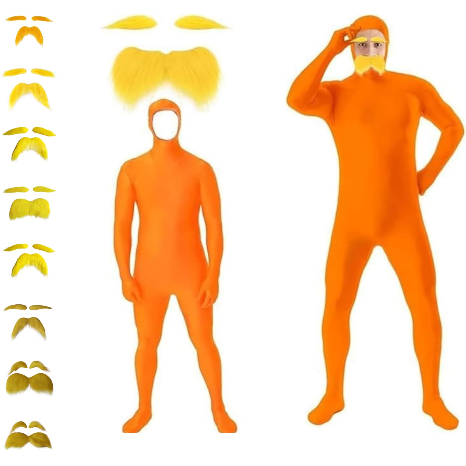 Generisch Costume Funny Costumes Suit Unisex Full Body Suit Carnival Full Body Costume Bodysuit Orange Carnival Costume Open Face Cosplay Jumpsuit Full Body Suit Orange 2025