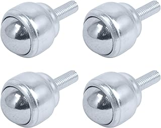 Ball-Transfers Bearings Transmission Conveyor for Furniture-Wheelchair - 1 inch Universal Rotation Roller Ball for Caster Unit Table,Stud Mounted Thread Stem,Carbon Steel,77 Lbs Load Capacity,Set of 4