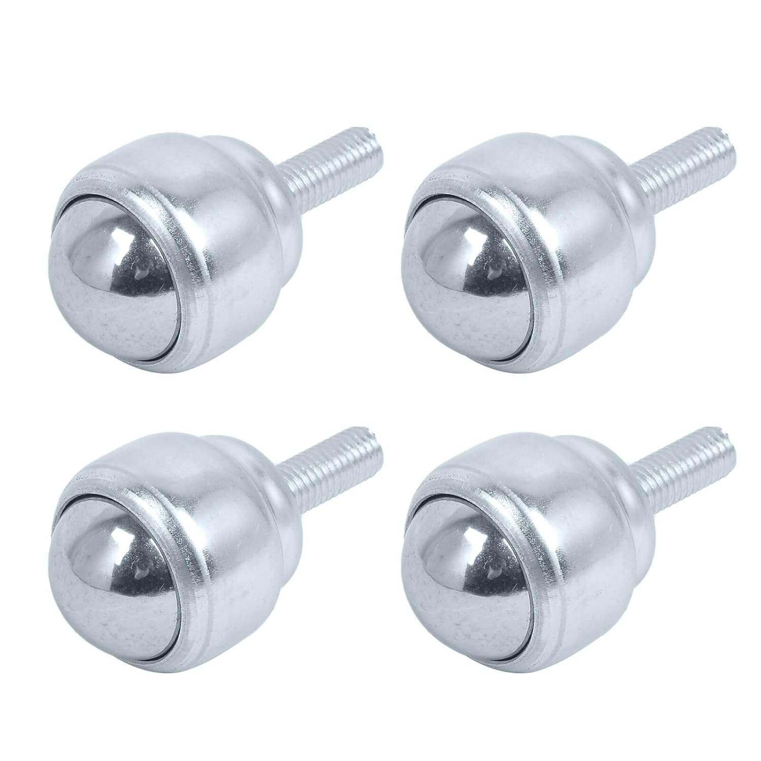 Ball-Transfers Bearings Transmission Conveyor for Furniture-Wheelchair - 1 inch Universal Rotation Roller Ball for Caster Unit Table,Stud Mounted Thread Stem,Carbon Steel,77 Lbs Load Capacity,Set of 4