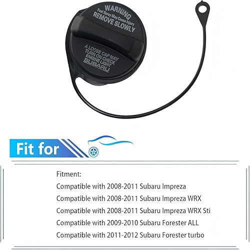 Miniatura 6 de Tapa de llenado de combustible para llenado de depósito de combustible, 42031AG000 Tapa de gas para Subaru 2.5L - 2009-2013 Forester, 2008-2012