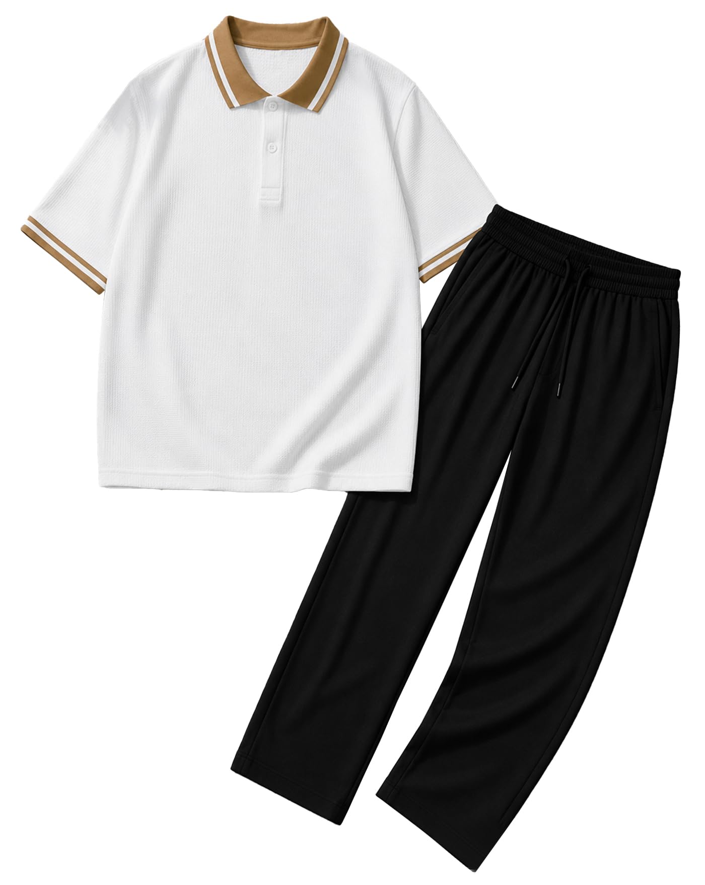 Men's Polo T-Shirt & Track Pant Co-Ord Set | Cotton Blend Casual Summer Wear Sets for Mens | Comfortable Clothing Set for Men-image-6