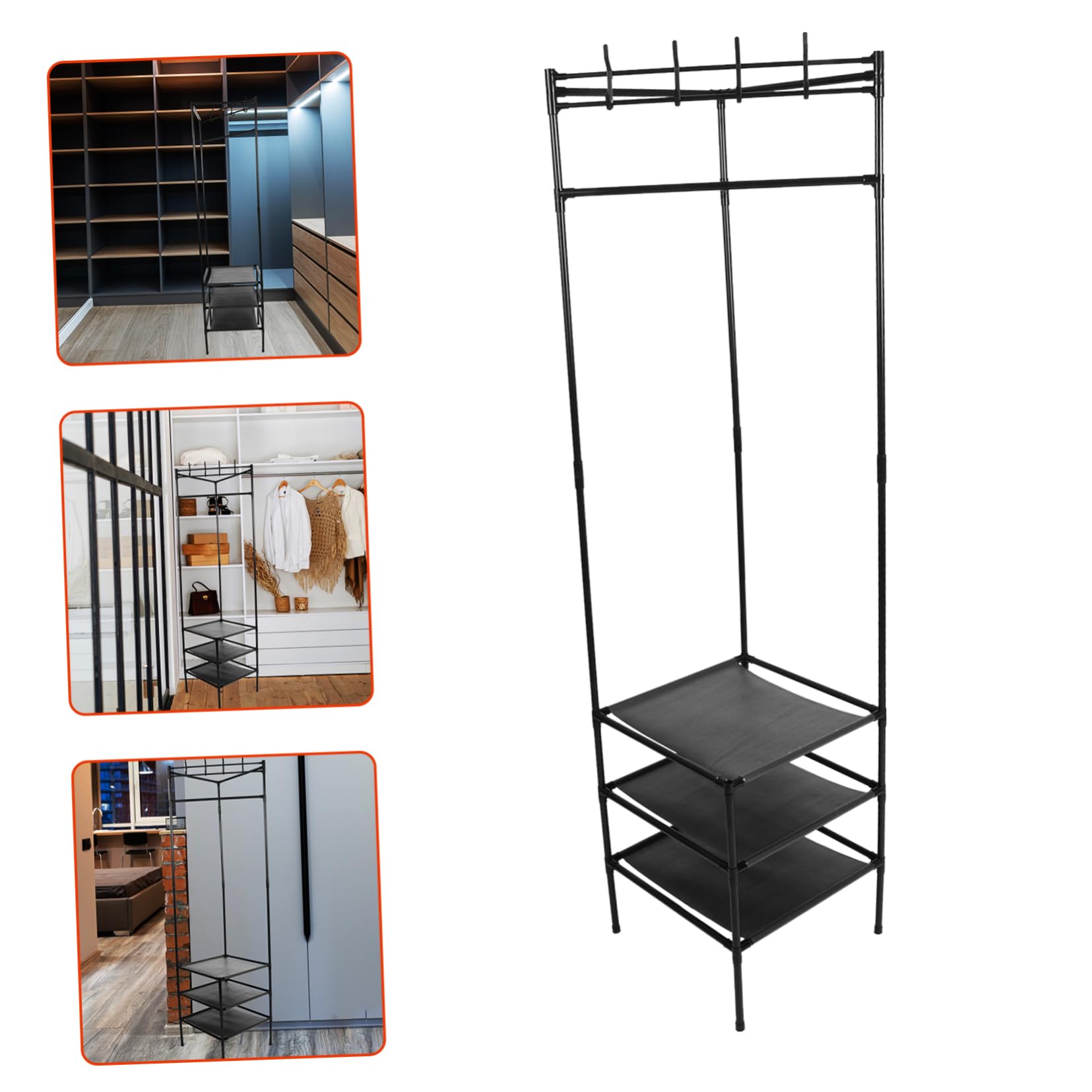 Portant à vêtements 3 niveaux montage sans outil pour la chambre