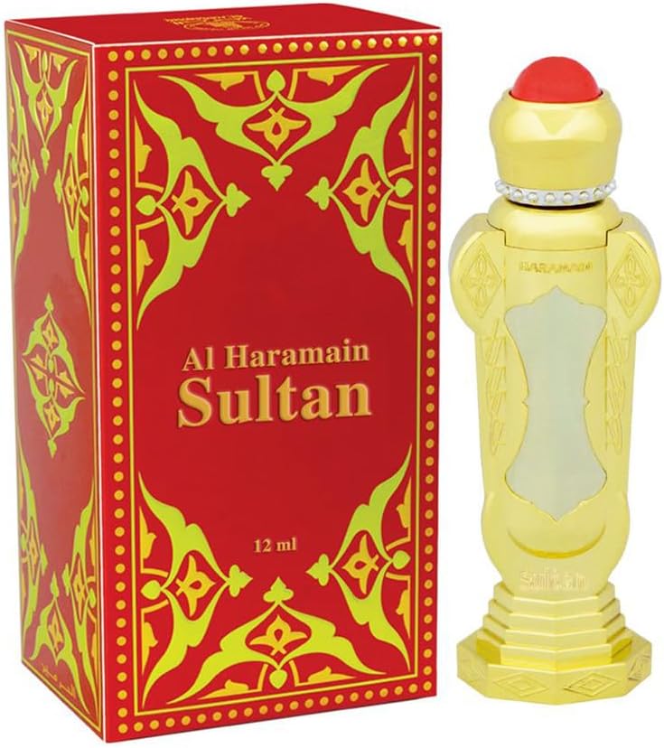 Al Haramain Sultan 12ml Perfume Oil | Luxury Unisex Arabic Attar | Long-Lasting Alcohol-Free Concentrated Perfume | Premium Floral Fruity Woody Fragrance for Women | Elegant Travel-Friendly Bottle