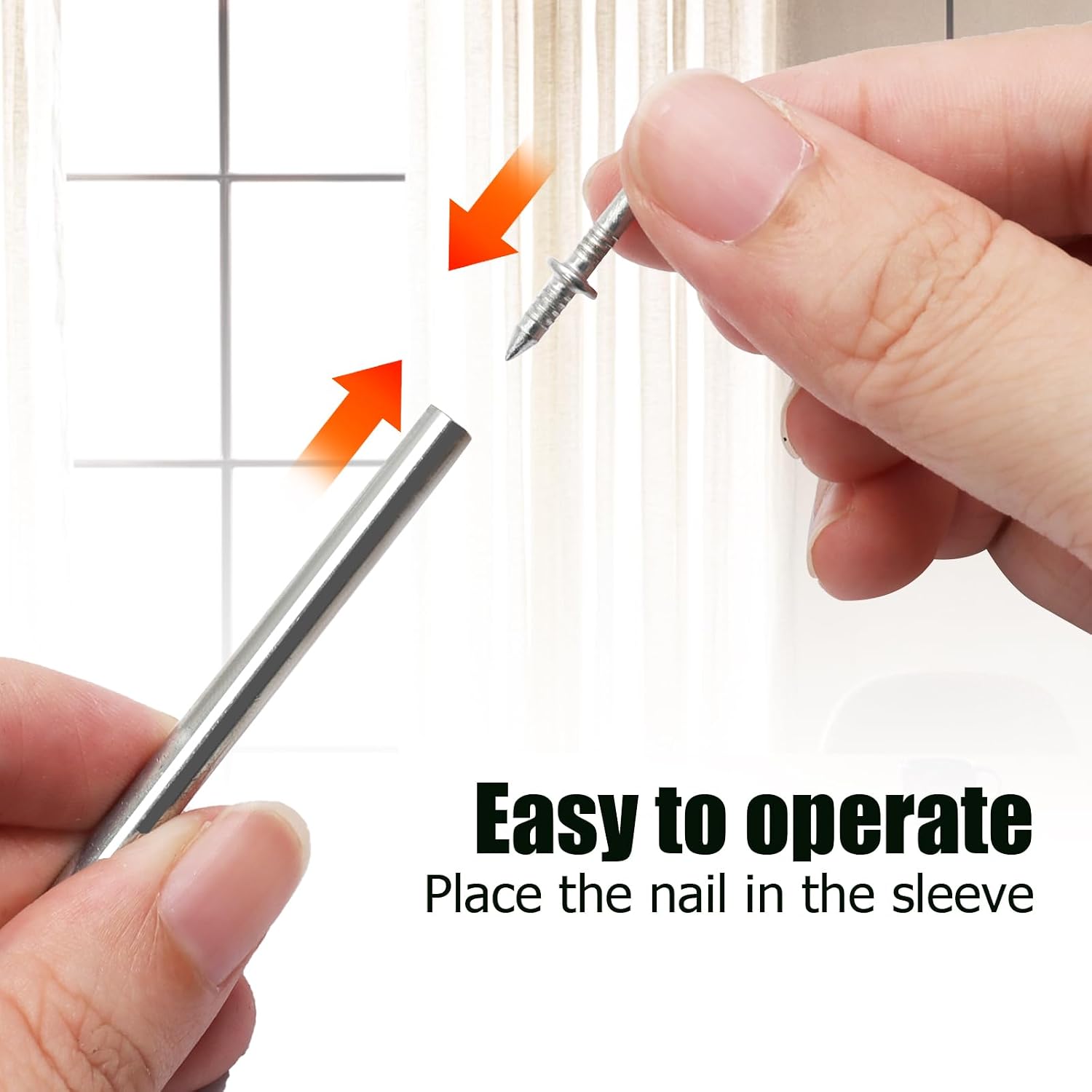 Jiozermi Double-Head Skirting Thread Seamless Nail with Sleeve, 100 Pcs