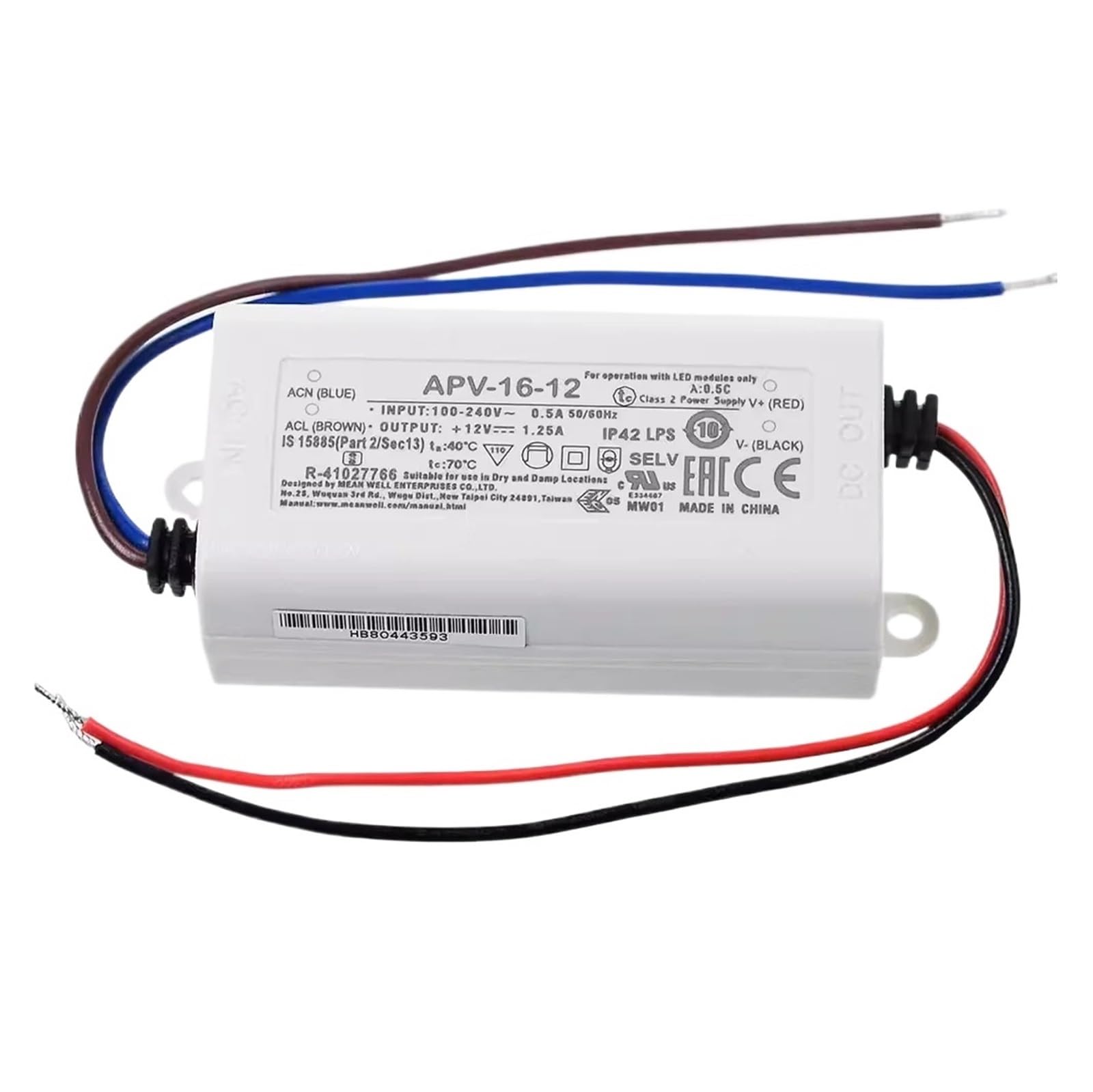 BALYDLUL APV-16-12 15W Single Output Switching Power Supply APV-16 12V 1.25A